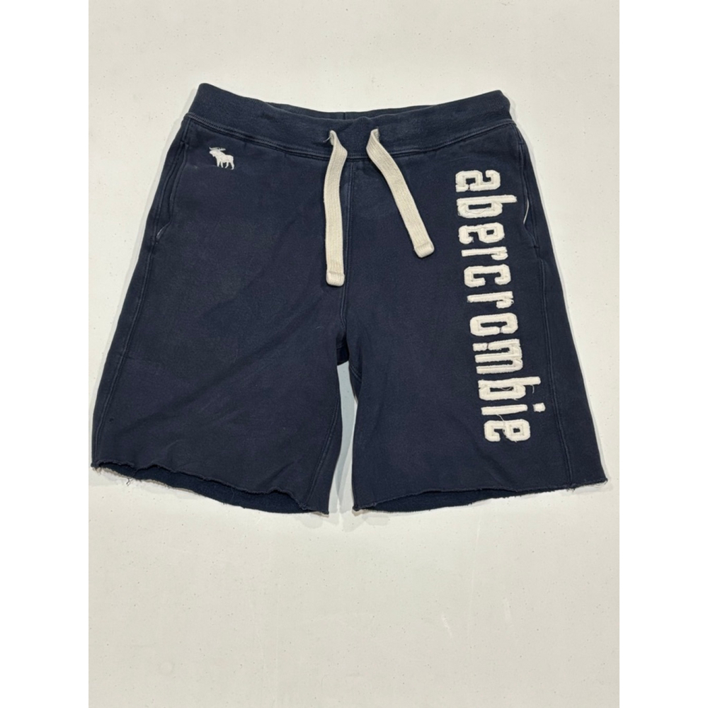 Abercrombie Navy Sweat Shorts, Embroidered logo, Loungewear, Youth Boys Medium